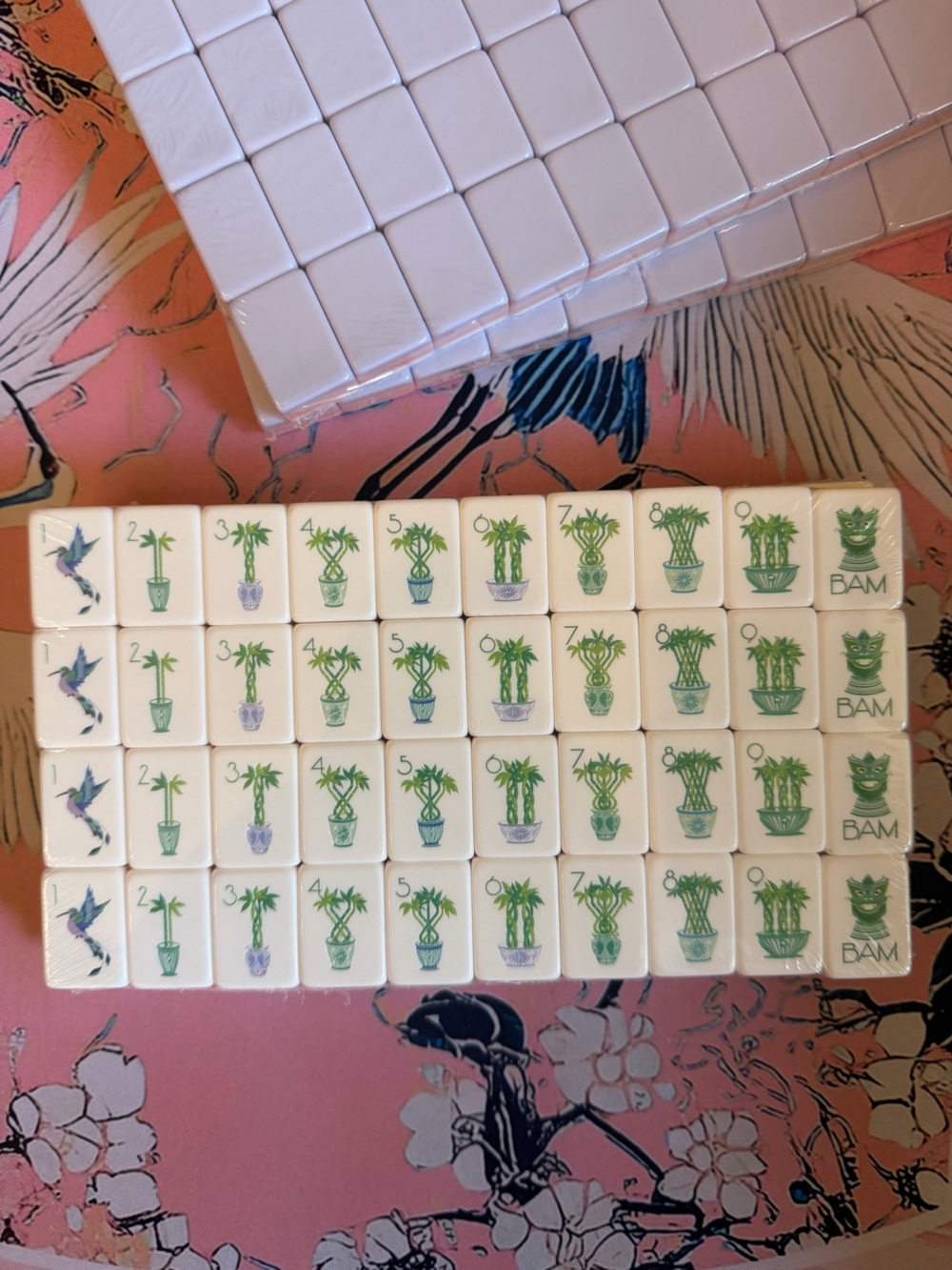 Lavender Lilac Purple and Pink Mahjong Tiles - Picture 3 of 6